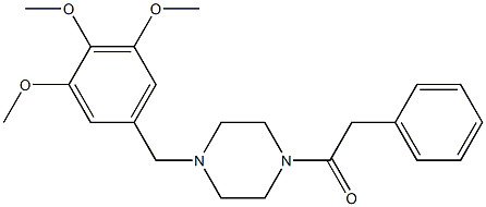 1-(phenylacetyl)-4-{[3,4,5-tris(methyloxy)phenyl]methyl}piperazine Structure