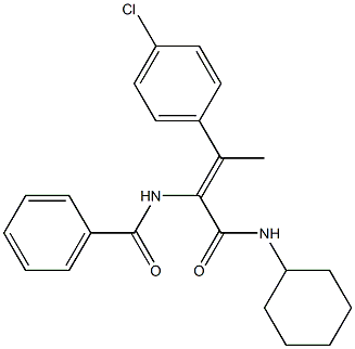 N-{2-(4-chlorophenyl)-1-[(cyclohexylamino)carbonyl]-1-propenyl}benzamide 구조식 이미지