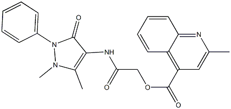 2-[(1,5-dimethyl-3-oxo-2-phenyl-2,3-dihydro-1H-pyrazol-4-yl)amino]-2-oxoethyl 2-methyl-4-quinolinecarboxylate 구조식 이미지