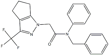 N-benzyl-N-phenyl-2-(3-(trifluoromethyl)-5,6-dihydrocyclopenta[c]pyrazol-1(4H)-yl)acetamide 구조식 이미지