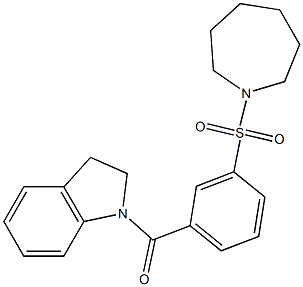 1-[3-(1-azepanylsulfonyl)benzoyl]indoline Structure