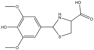 2-(4-hydroxy-3,5-dimethoxyphenyl)-1,3-thiazolidine-4-carboxylic acid Structure