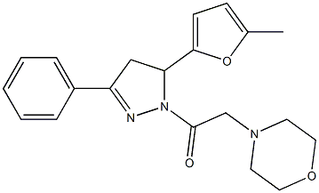 4-{2-[5-(5-methyl-2-furyl)-3-phenyl-4,5-dihydro-1H-pyrazol-1-yl]-2-oxoethyl}morpholine Structure