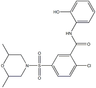 2-chloro-5-[(2,6-dimethyl-4-morpholinyl)sulfonyl]-N-(2-hydroxyphenyl)benzamide Structure