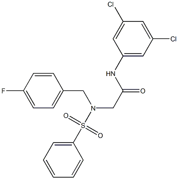 N-(3,5-dichlorophenyl)-2-[(4-fluorobenzyl)(phenylsulfonyl)amino]acetamide Structure