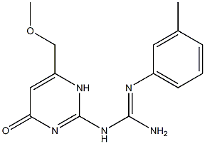 N-[6-(methoxymethyl)-4-oxo-1,4-dihydro-2-pyrimidinyl]-N''-(3-methylphenyl)guanidine Structure