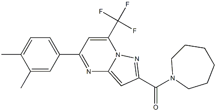 2-(1-azepanylcarbonyl)-5-(3,4-dimethylphenyl)-7-(trifluoromethyl)pyrazolo[1,5-a]pyrimidine Structure