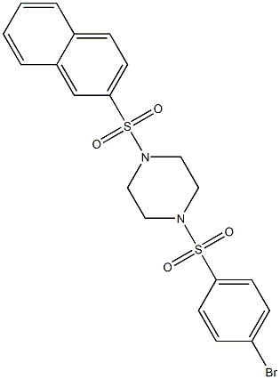 1-[(4-bromophenyl)sulfonyl]-4-(2-naphthylsulfonyl)piperazine Structure
