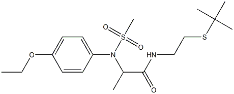 N-[2-(tert-butylsulfanyl)ethyl]-2-[4-ethoxy(methylsulfonyl)anilino]propanamide Structure