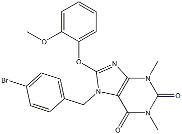 7-(4-bromobenzyl)-8-(2-methoxyphenoxy)-1,3-dimethyl-3,7-dihydro-1H-purine-2,6-dione 구조식 이미지