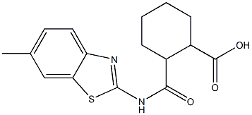 2-{[(6-methyl-1,3-benzothiazol-2-yl)amino]carbonyl}cyclohexanecarboxylic acid Structure