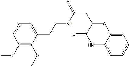 N-[2-(2,3-dimethoxyphenyl)ethyl]-2-(3-oxo-3,4-dihydro-2H-1,4-benzothiazin-2-yl)acetamide 구조식 이미지