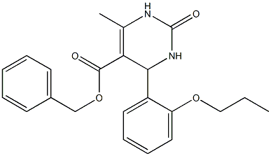 phenylmethyl 6-methyl-2-oxo-4-[2-(propyloxy)phenyl]-1,2,3,4-tetrahydropyrimidine-5-carboxylate Structure