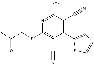 2-amino-6-[(2-oxopropyl)sulfanyl]-4-(2-thienyl)-3,5-pyridinedicarbonitrile 구조식 이미지