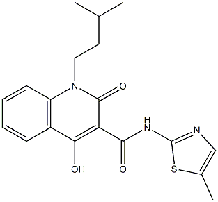 4-hydroxy-1-isopentyl-N-(5-methyl-1,3-thiazol-2-yl)-2-oxo-1,2-dihydro-3-quinolinecarboxamide Structure