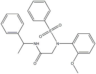 2-[2-methoxy(phenylsulfonyl)anilino]-N-(1-phenylethyl)acetamide Structure