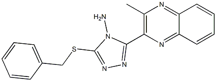 3-(benzylsulfanyl)-5-(3-methyl-2-quinoxalinyl)-4H-1,2,4-triazol-4-amine Structure