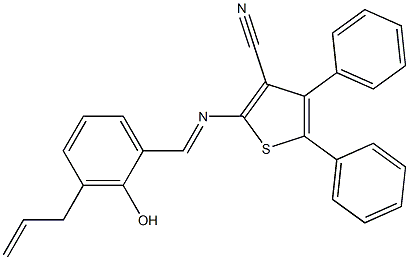 2-[(3-allyl-2-hydroxybenzylidene)amino]-4,5-diphenyl-3-thiophenecarbonitrile Structure