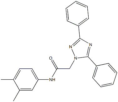 N-(3,4-dimethylphenyl)-2-(3,5-diphenyl-1H-1,2,4-triazol-1-yl)acetamide 구조식 이미지