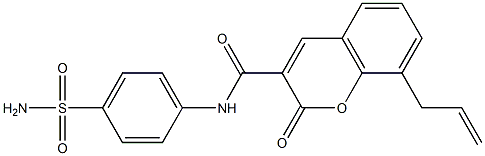 8-allyl-N-[4-(aminosulfonyl)phenyl]-2-oxo-2H-chromene-3-carboxamide 구조식 이미지