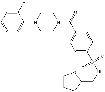 4-{[4-(2-fluorophenyl)-1-piperazinyl]carbonyl}-N-(tetrahydro-2-furanylmethyl)benzenesulfonamide Structure
