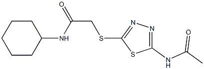 2-{[5-(acetylamino)-1,3,4-thiadiazol-2-yl]sulfanyl}-N-cyclohexylacetamide Structure