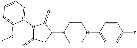 3-[4-(4-fluorophenyl)-1-piperazinyl]-1-(2-methoxyphenyl)-2,5-pyrrolidinedione 구조식 이미지