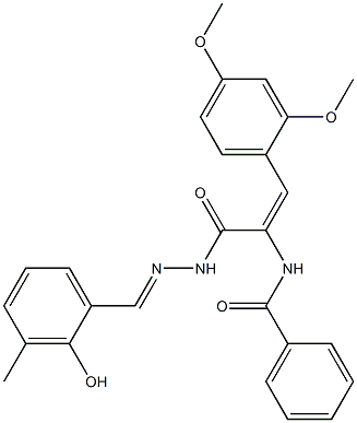 N-(2-(2,4-dimethoxyphenyl)-1-{[2-(2-hydroxy-3-methylbenzylidene)hydrazino]carbonyl}vinyl)benzamide Structure