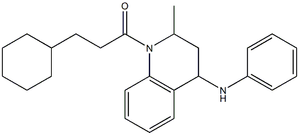 1-(3-cyclohexylpropanoyl)-2-methyl-N-phenyl-1,2,3,4-tetrahydro-4-quinolinamine Structure