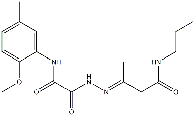 3-{[(2-methoxy-5-methylanilino)(oxo)acetyl]hydrazono}-N-propylbutanamide Structure