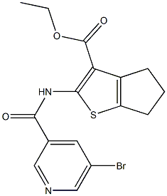 ethyl 2-{[(5-bromo-3-pyridinyl)carbonyl]amino}-5,6-dihydro-4H-cyclopenta[b]thiophene-3-carboxylate Structure