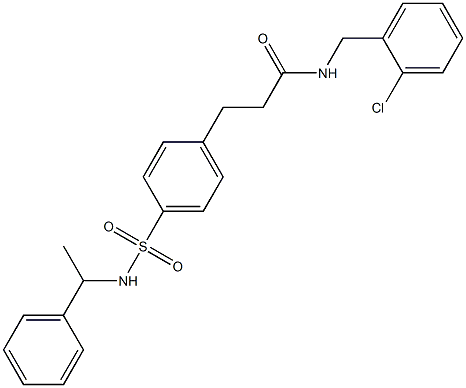 N-(2-chlorobenzyl)-3-(4-{[(1-phenylethyl)amino]sulfonyl}phenyl)propanamide Structure