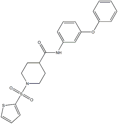 N-(3-phenoxyphenyl)-1-(2-thienylsulfonyl)-4-piperidinecarboxamide 구조식 이미지