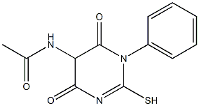 N-(4,6-dioxo-1-phenyl-2-sulfanyl-1,4,5,6-tetrahydro-5-pyrimidinyl)acetamide Structure