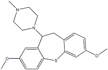 1-(3,8-dimethoxy-10,11-dihydrodibenzo[b,f]thiepin-10-yl)-4-methylpiperazine 구조식 이미지