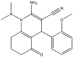 2-amino-1-(dimethylamino)-4-(2-methoxyphenyl)-5-oxo-1,4,5,6,7,8-hexahydro-3-quinolinecarbonitrile 구조식 이미지