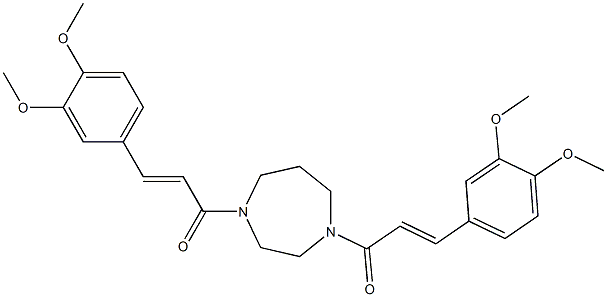 1,4-bis[3-(3,4-dimethoxyphenyl)acryloyl]-1,4-diazepane 구조식 이미지