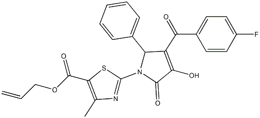 allyl 2-[3-(4-fluorobenzoyl)-4-hydroxy-5-oxo-2-phenyl-2,5-dihydro-1H-pyrrol-1-yl]-4-methyl-1,3-thiazole-5-carboxylate Structure