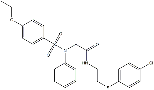 N-{2-[(4-chlorophenyl)sulfanyl]ethyl}-2-{[(4-ethoxyphenyl)sulfonyl]anilino}acetamide Structure