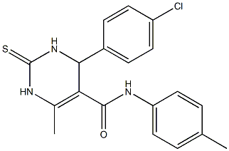 4-(4-chlorophenyl)-6-methyl-N-(4-methylphenyl)-2-thioxo-1,2,3,4-tetrahydro-5-pyrimidinecarboxamide 구조식 이미지