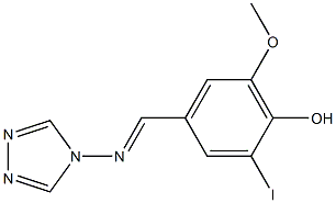 2-iodo-6-methoxy-4-[(4H-1,2,4-triazol-4-ylimino)methyl]phenol 구조식 이미지