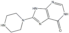 8-(1-piperazinyl)-1,9-dihydro-6H-purin-6-one 구조식 이미지