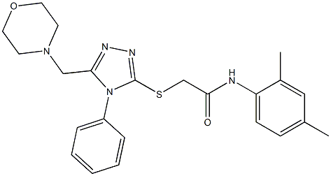 N-(2,4-dimethylphenyl)-2-{[5-(4-morpholinylmethyl)-4-phenyl-4H-1,2,4-triazol-3-yl]sulfanyl}acetamide Structure