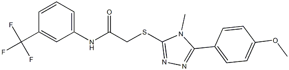 2-{[5-(4-methoxyphenyl)-4-methyl-4H-1,2,4-triazol-3-yl]sulfanyl}-N-[3-(trifluoromethyl)phenyl]acetamide 구조식 이미지