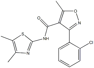 3-(2-chlorophenyl)-N-(4,5-dimethyl-1,3-thiazol-2-yl)-5-methyl-4-isoxazolecarboxamide Structure