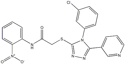 2-{[4-(3-chlorophenyl)-5-(3-pyridinyl)-4H-1,2,4-triazol-3-yl]sulfanyl}-N-{2-nitrophenyl}acetamide Structure