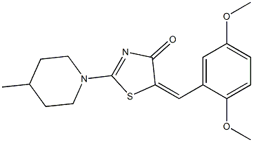 5-(2,5-dimethoxybenzylidene)-2-(4-methyl-1-piperidinyl)-1,3-thiazol-4(5H)-one Structure