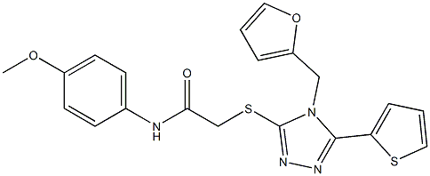 2-{[4-(2-furylmethyl)-5-(2-thienyl)-4H-1,2,4-triazol-3-yl]sulfanyl}-N-(4-methoxyphenyl)acetamide Structure