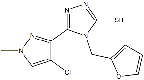 5-(4-chloro-1-methyl-1H-pyrazol-3-yl)-4-(2-furylmethyl)-4H-1,2,4-triazole-3-thiol 구조식 이미지