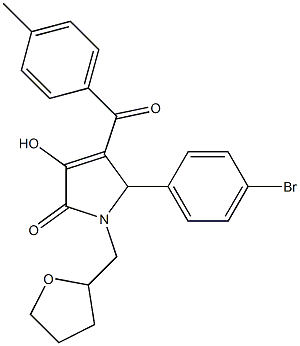 5-(4-bromophenyl)-3-hydroxy-4-(4-methylbenzoyl)-1-(tetrahydrofuran-2-ylmethyl)-1,5-dihydro-2H-pyrrol-2-one 구조식 이미지